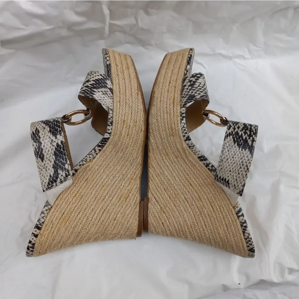 Victoria's Secret Spadrille Wedges Slip In Snakeskin Size 8.5 B